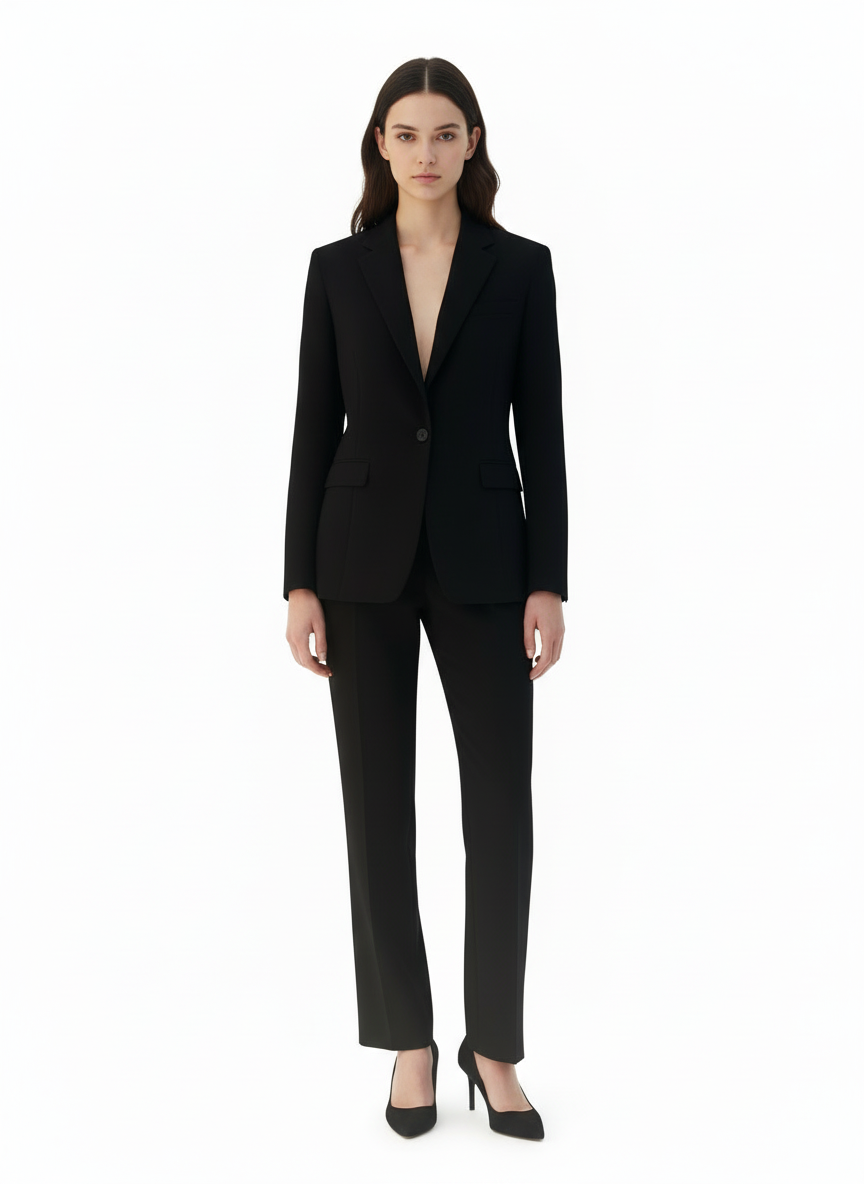 Classic Black Tailored Pant Suit